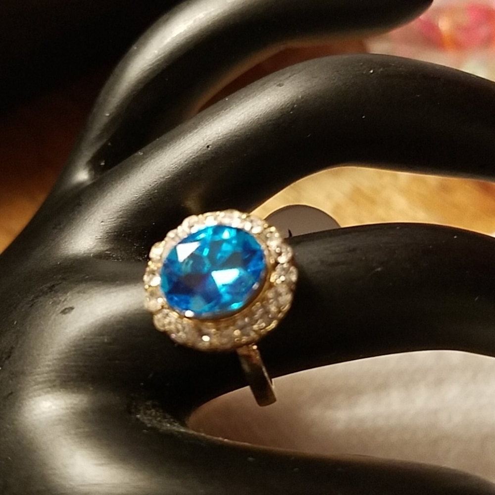 Blue Sapphire Faux Jewelry Ring Size 7